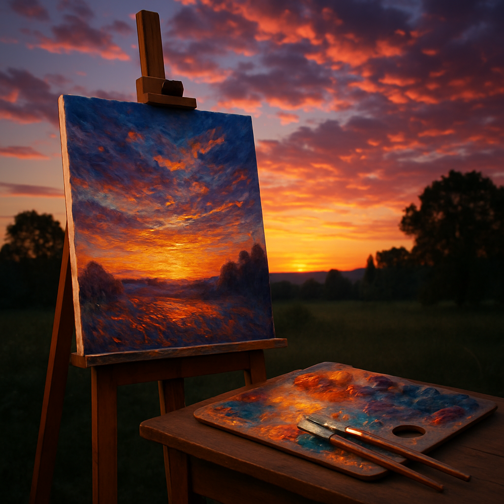 Sunset sky with vibrant colors inspiring artistic creativity